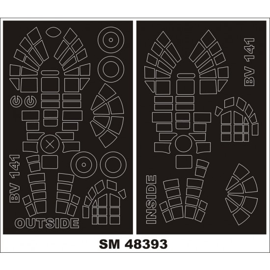 1/48 Blohm-und-Voss BV-141 Paint Mask for HobbyBoss kit (outside, inside)