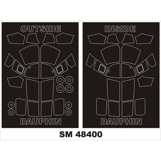 1/48 Aerospatiale SA.365F/AS.565SA Dauphin II Paint Mask for KittyHawk (outside, inside)
