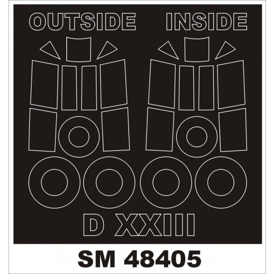 1/48 Fokker D.XXIII Paint Mask for RS Model kit (outside, inside)