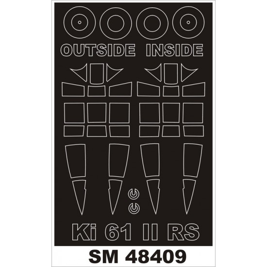 1/48 Kawasaki Ki-61 II Hien Paint Mask for RS Model kit (outside, inside)