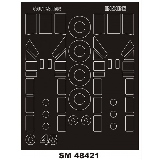 1/48 C-45/UC-45 Paint Mask for ICM kit (outside-inside)