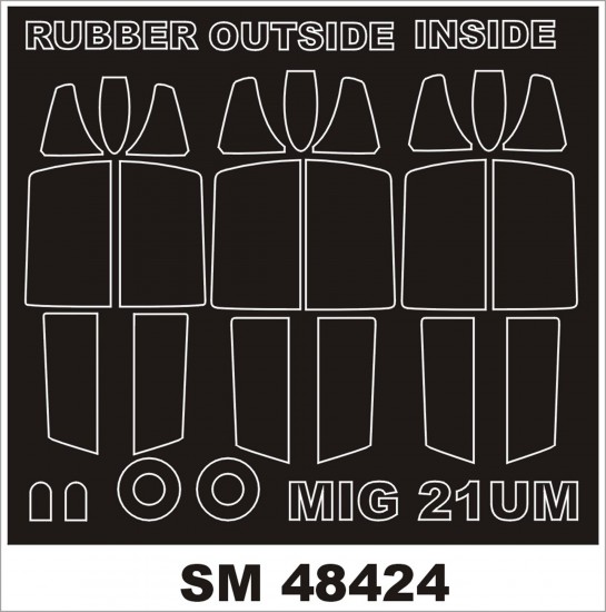 1/48 Mikoyan MiG-21UM Paint Mask for Trumpeter kit (outside-inside)