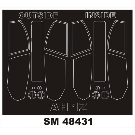 1/48 Bell AH-1Z Viper Attack Helicopter Paint Mask for Kittyhawk kit (outside-inside)