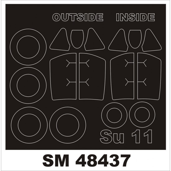 1/48 Sukhoi Su-11 Paint Mask for Trumpeter kit (outside-inside)