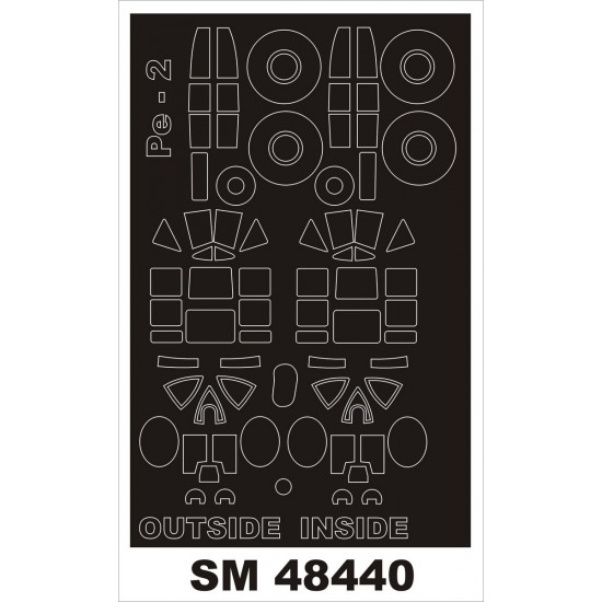 1/48 Petlyakov Pe-2 Paint Mask for Zvezda kit (outside-inside)