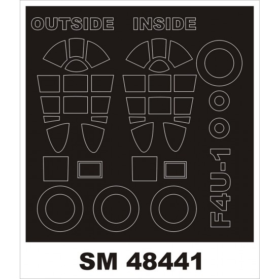 1/48 Vought F4U-1 Corsair Paint Mask for Hobby Boss kit (outside-inside)