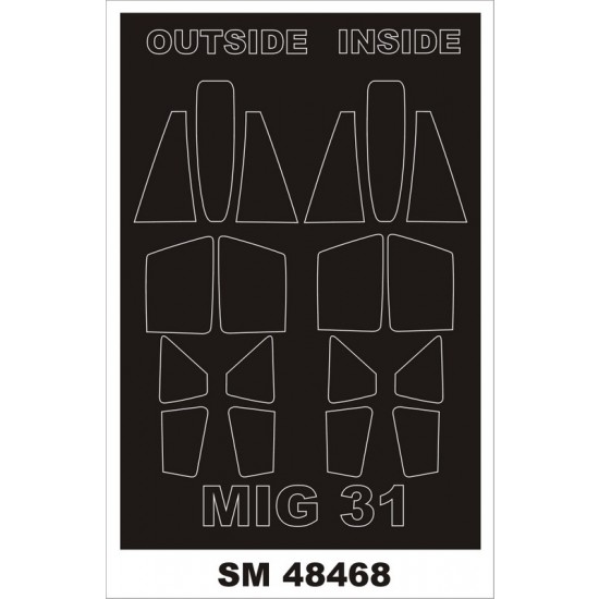 1/48 Mig-31 Paint Mask for Hobby Boss kits (Outside, Inside)