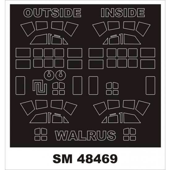 1/48 Walrus I Paint Mask for Airfix (Outside, Inside)