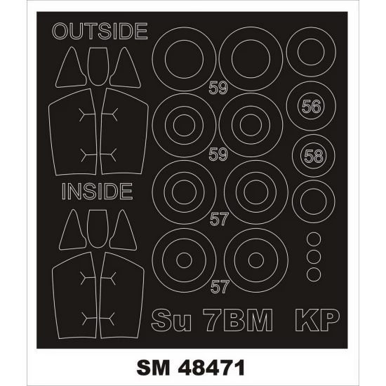 1/48 Su-7BM Paint Masks for KP kits (outside, inside)