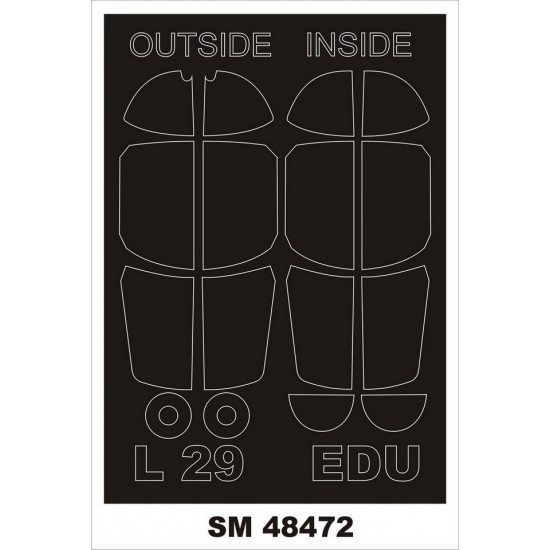1/48 L-29 Delfin Paint Masks for Eduard kits (outside, inside)