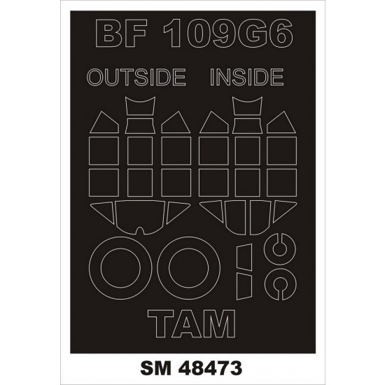 1/48 Bf 109G-6 Paint Masks for Tamiya kits (outside, inside)