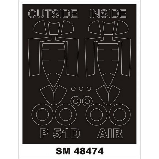 1/48 P-51D Mustang Paint Masks for Airfix kits (outside, inside)