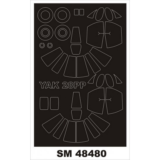 1/48 Yak-28PP Paint Masks for Bobcat kits (outside, inside)