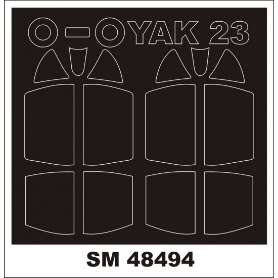 1/48 Yakovlev Yak-23DC Paint Masks for A & A Models Kit (Outside & Inside)