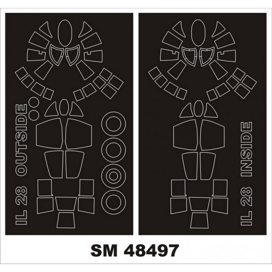 1/48 Ilyushin Il-28T Paint Masks for Bobcat kits (outside, inside)