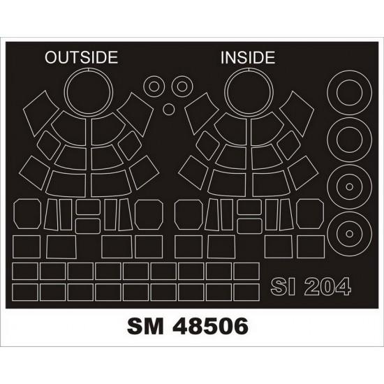 1/48 Siebel Si-204 Paint Masks for Special Hobby kits (outside, inside)