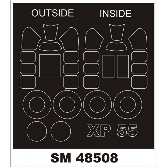 1/48 Curtiss-Wright XP-55 Ascender Paint Masks for Modelsvit kits (outside, inside)