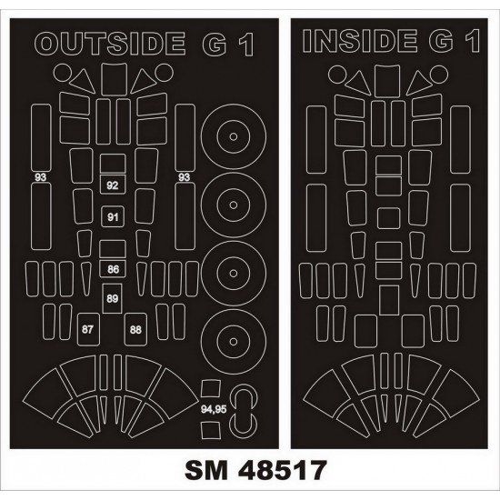 1/48 Fokker G-1 Paint Mask for Mikromir kits (outside, inside)