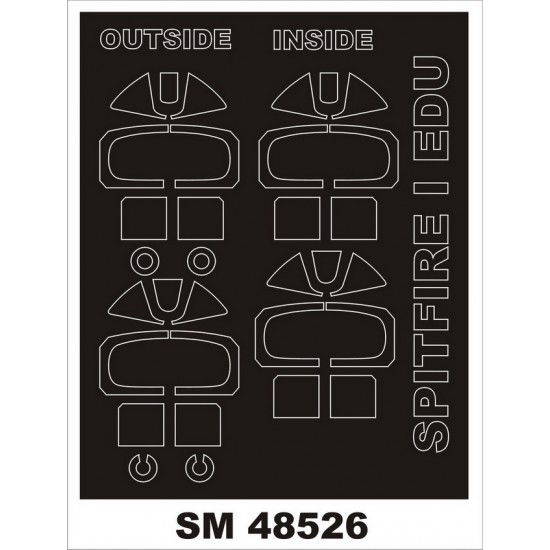 1/48 Supermarine Spitfire I Paint Masking for Eduard kits (outside, inside)