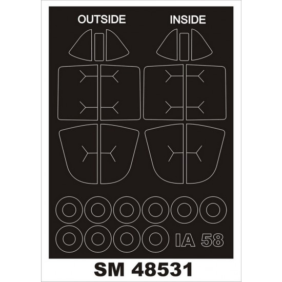 1/48 FMA Ia-58 Pucara Paint Masking for Kinetic kits