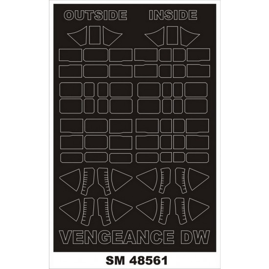 1/48 Vengenance II Canopy (outside, inside) Paint Mask for Dora Wings kits