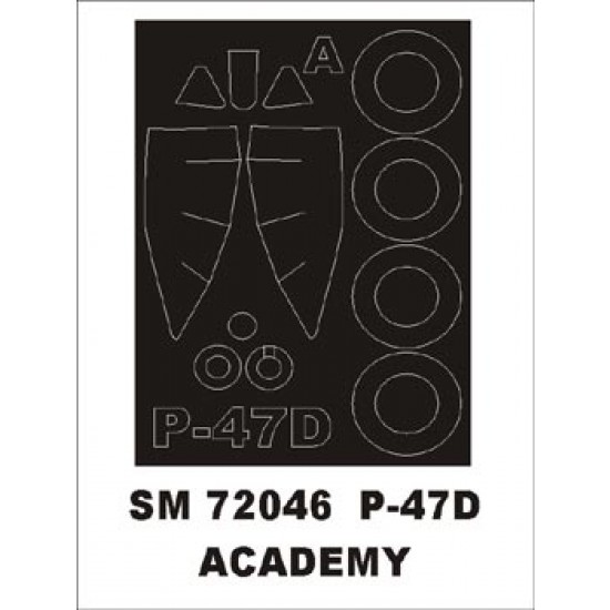 1/72 Republic P-47D Thunderbolt Paint Mask for Academy kit (outside)