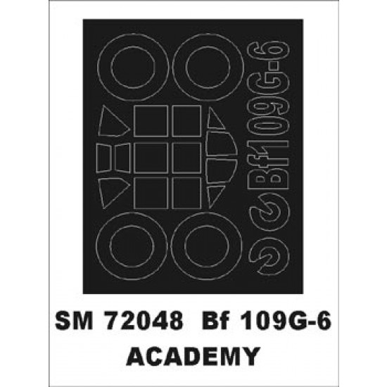 1/72 Messerschmitt Bf-109G-6 Paint Mask for Academy kit (outside)
