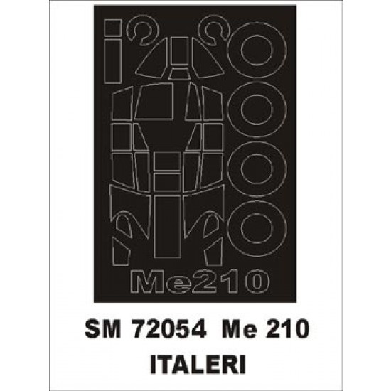 1/72 Messerschmitt Me-210 Paint Mask for Italeri kit (outside)