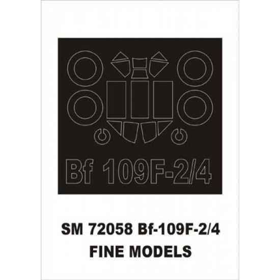 1/72 Messerschmitt Bf-109F-2/4 Paint Mask for Fine Molds kit (outside)