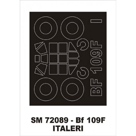 1/72 Messerschmitt Bf-109F Paint Mask for Italeri kit (outside)