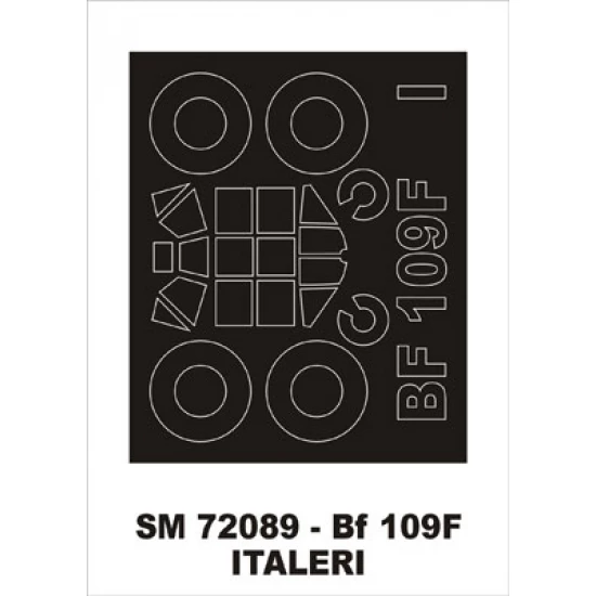 1/72 Messerschmitt Bf-109F Paint Mask for Italeri kit (outside)