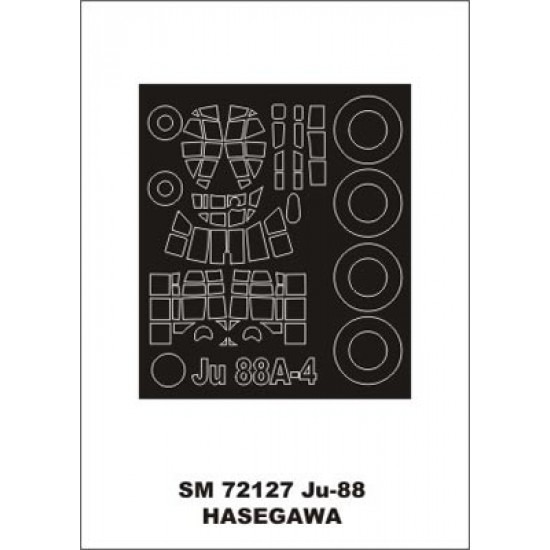 1/72 Junkers Ju 88A-4 Paint Mask for Hasegawa kit (outside)