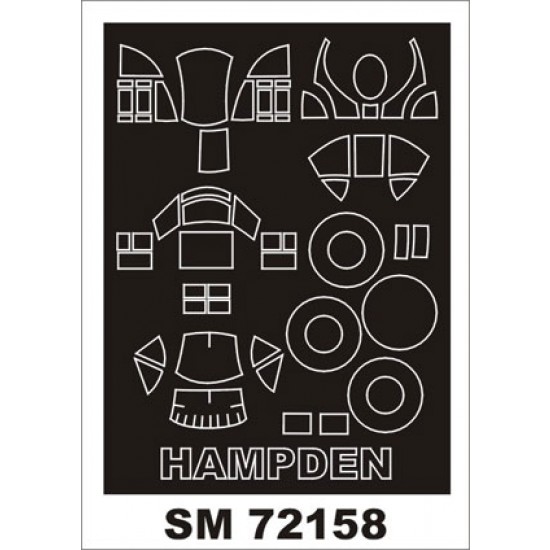 1/72 Handley Page Hampden Paint Mask for Valom kit (outside)