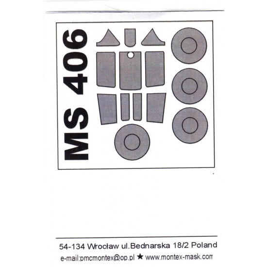 1/72 Morane-Saulnier MS-406 Paint Mask for Hasegawa kit (outside)