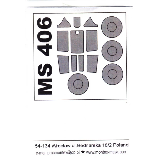 1/72 Morane-Saulnier MS-406 Paint Mask for Hasegawa kit (outside)