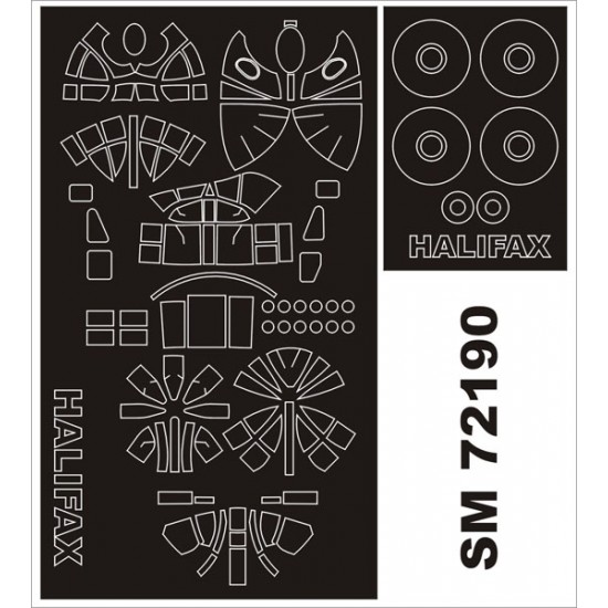 1/72 Handley Page Halifax Paint Mask for Revell kit (outside)