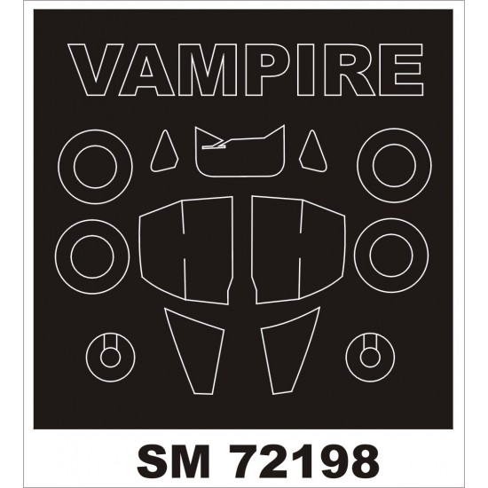 1/72 Vampire T11 Paint Mask for Airfix kit (outside)