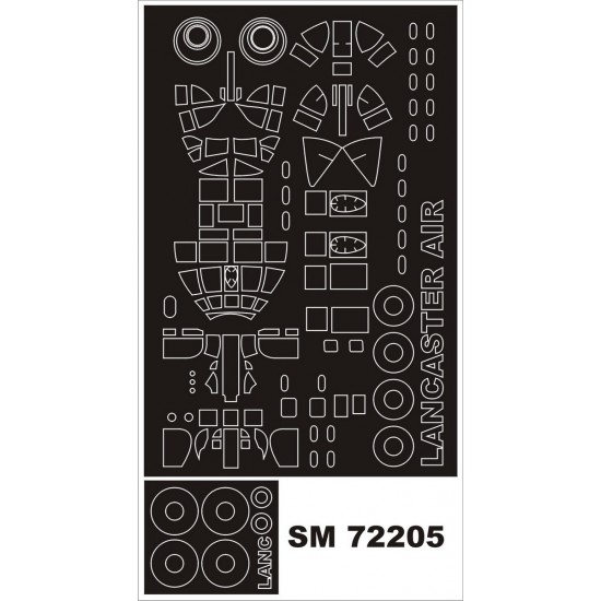 1/72 Lancaster Dambuster Paint Mask for Airfix kit (outside)