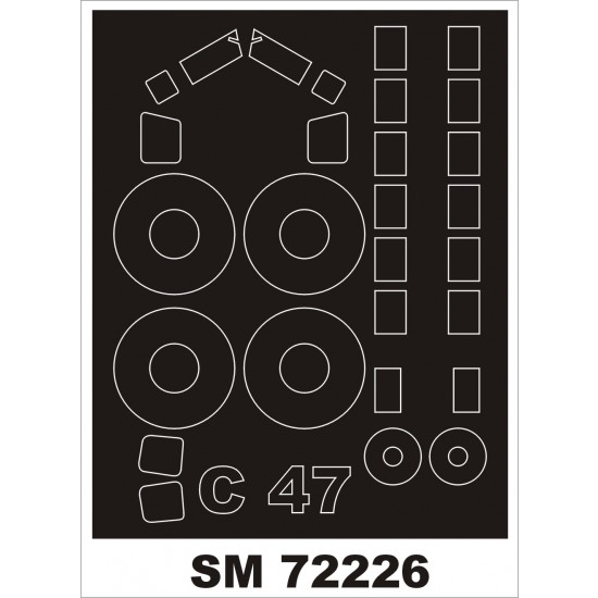 1/72 Douglas C-47 Skytrain New Tooling Paint Mask for Airfix kit (outside)