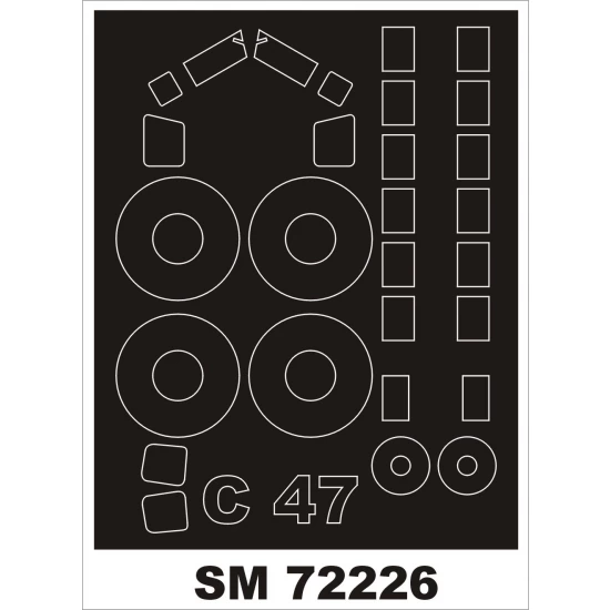 1/72 Douglas C-47 Skytrain New Tooling Paint Mask for Airfix kit (outside)
