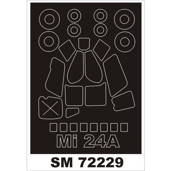 1/72 Mil Mi-24A Hind Paint Mask for Zvezda kit (outside)