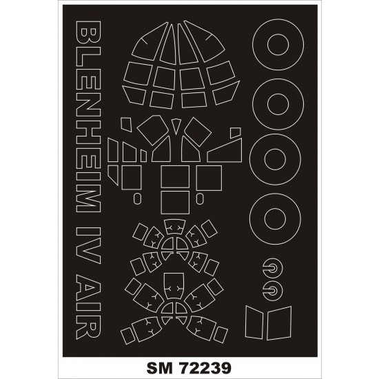 1/72 Bristol Blenheim IV Paint Mask for Airfix kit (outside)