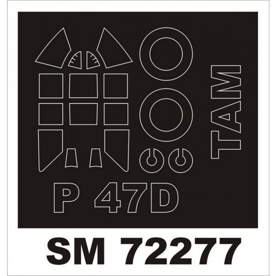 1/72 Republic P-47D Thunderbolt Razorback Paint Mask for Tamiya kit (outside)