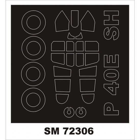 1/72 P-40E  Paint Masks for Special Hobby kits (outside)