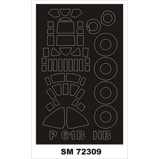 1/72 P-61B Paint Masks for Hobby Boss kits (outside)