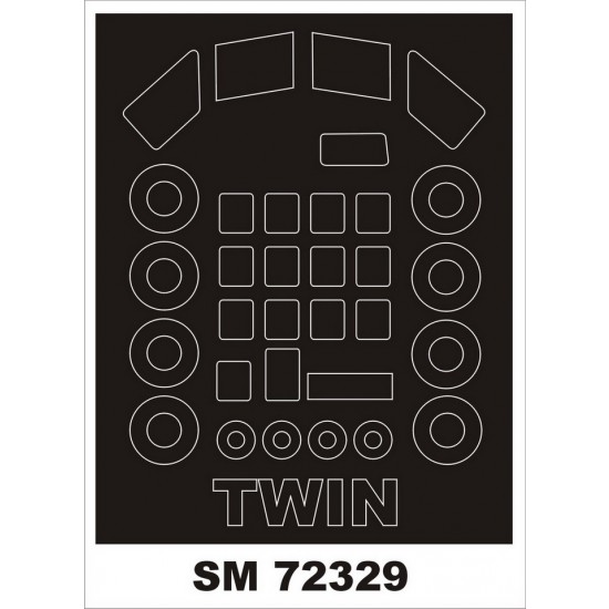 1/72 Scottish Aviation Twin Pioneer Paint Masks for Valom kits (outside)