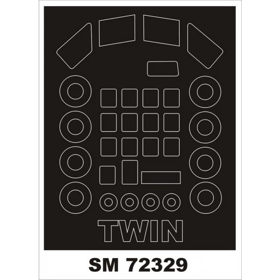 1/72 Scottish Aviation Twin Pioneer Paint Masks for Valom kits (outside)
