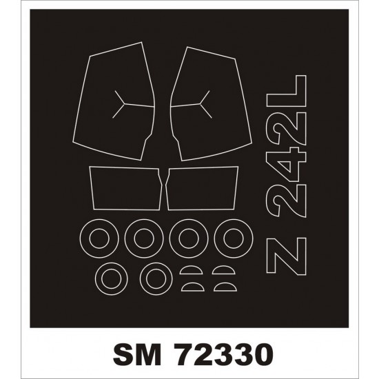 1/72 Zlin 242L Paint Masks for AZ-Model kits (outside)