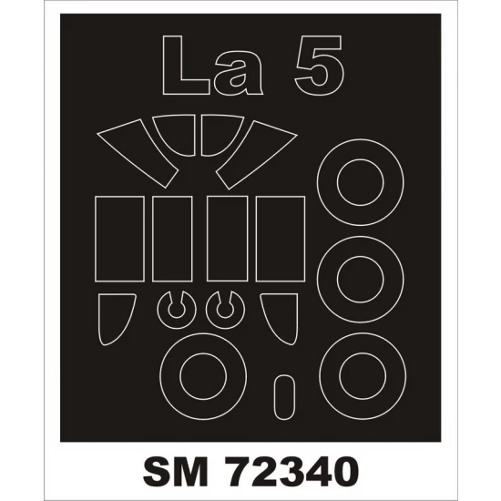 1/72 Lavochkin La-5 Paint Masking for Clear Prop Models kits (outside)
