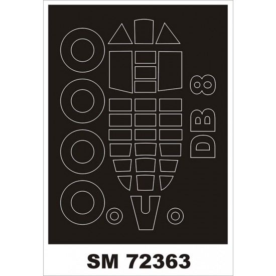 1/72 DB-8A/3N Canopy and Wheel Masks for Special Hobby kits (Outside)
